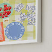"Dinner For Two" - Art Print in Citrine by Mariana Suárez Pierre - Frame Close-up