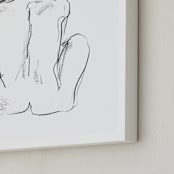 "Stretching" - Art Print in White by Miranda Mol - Frame Close-up