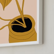 "My Heart Grows" - Art Print in Mustard by Alicia Schultz - Frame Close-up