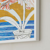"The Gift" - Art Print in Gold Curry by Lise Gulassa - Frame Close-up