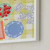 "Dinner For Two" - Art Print in Citrine by Mariana Suárez Pierre - Frame Close-up