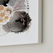 "The World Is Your Oyster" - Art Print in Black Onyx by Maggie Ramirez Burns - Frame Close-up