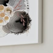 "The World Is Your Oyster" - Art Print in Black Onyx by Maggie Ramirez Burns - Frame Close-up