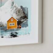 "Orange House" - Art Print in Tangerine Orange by Mallory Grace - Frame Close-up