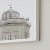 "Castle in the Sky" - Art Print in Mint by Laura Bercovich - Frame Close-up