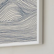 "Rolling Waves I" - Art Print in Deep Ocean by Jayne Alfieri - Frame Close-up