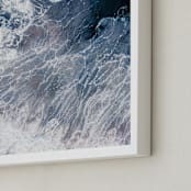 "Ocean's Brushstrokes 2" - Art Print in Deep Sea by Tania Medeiros - Frame Close-up