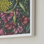 "Mediterranean Bush" - Art Print in Merlot by Cecilia Battaini - Frame Close-up