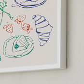 "Dawn & Dusk Delights 1" - Art Print in Cotton by Cass Loh - Frame Close-up