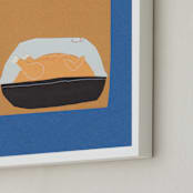 "Rotisserie Chicken" - Art Print in Navy Blue by Elliot Stokes - Frame Close-up