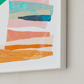 "Happy Memories nº1" - Art Print in Peachy Coral by Dominique Vari - Frame Close-up