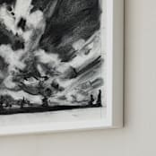 "plume" - Art Print in Charcoal by Kelly Johnston - Frame Close-up