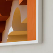 "Moroccan Angles I" - Art Print in Terracotta by Lisa Sundin - Frame Close-up