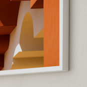 "Moroccan Angles I" - Art Print in Terracotta by Lisa Sundin - Frame Close-up