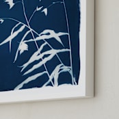 "Sea Oats Cyanotype" - Art Print in Ocean by Renée Stramel - Frame Close-up