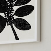 "Minimalist Leaves" - Art Print in Noir by Marta Crea - Frame Close-up