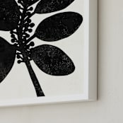 "Minimalist Leaves" - Art Print in Noir by Marta Crea - Frame Close-up