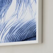 "Fine Feathered I" - Art Print in Midnight Blue by Debra Pruskowski - Frame Close-up