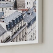 "Dancing Rooftops" - Art Print in Blue by Anna Argiropoulos - Frame Close-up