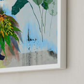 "A Composition of Plants" - Art Print in Blue Safari by Yanni Hui - Frame Close-up
