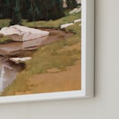 "Timberline Runoff" - Art Print in River Bank by Rachel Nelson - Frame Close-up