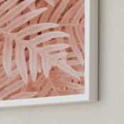"Pink Ferns" - Art Print in Delicate Pink by Emanuela Carratoni - Frame Close-up