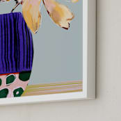 "Its a Good Day" - Art Print in Electric Blue by Shraddha Dharia - Frame Close-up