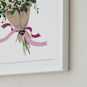 "Minnesota Lady's Slipper Bouquet" - Art Print in Soft pink by Susan Moyal - Frame Close-up