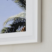 "Palm I" - Art Print in Sky Blue by Annie Montgomery - Frame Close-up