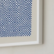 "Checkerboard Weaving" - Art Print in Midnight Blue by Jayne Alfieri - Frame Close-up