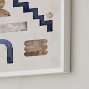 "soft shapes" - Art Print in soft blue by Pati Cascino - Frame Close-up