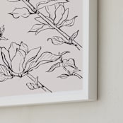 "magnolia study" - Art Print in peach by Qing Ji - Frame Close-up