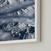 "Giants From Above" - Art Print in Frost Blue by Alice Carmen - Frame Close-up