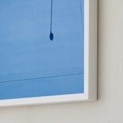 "Blues!" - Art Print in Vibrant Teal Blue by Diana K. Garrett - Frame Close-up