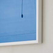 "Blues!" - Art Print in Vibrant Teal Blue by Diana K. Garrett - Frame Close-up