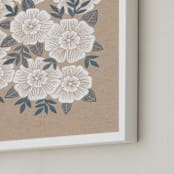 "Kraft Florals" - Art Print in Kraft by Katharine Watson - Frame Close-up
