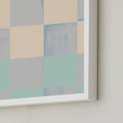 "delicate wash check" - Art Print in Peach by Baumbirdy - Frame Close-up