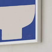 "Ceramic Bowl Still Life" - Art Print in Bold Blue by Roseanne Kenny - Frame Close-up