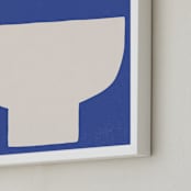 "Ceramic Bowl Still Life" - Art Print in Bold Blue by Roseanne Kenny - Frame Close-up