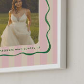 "Whimsical Stripes: Portrait Framed Photo" - Framed Photo in Raspberry Matcha by Vera Lim - Frame Close-up