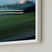 "Sunset Headlights" - Art Print in Sky Blue by cassie adams - Frame Close-up