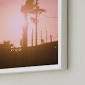 "Pink Palm" - Art Print in Dusty Pink by Erin Beutel - Frame Close-up