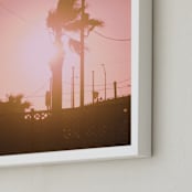 "Pink Palm" - Art Print in Dusty Pink by Erin Beutel - Frame Close-up