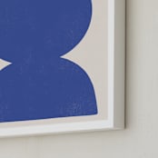 "Ceramic Vase Still Life" - Art Print in Brave Blue by Roseanne Kenny - Frame Close-up