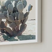 "Blue Cactus" - Art Print in Desert Blue by Wilder California - Frame Close-up