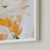 "Painted Peonies" - Art Print in Orange by Tanya Val - Frame Close-up