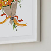 "California Poppy Bouquet" - Art Print in Citrus Orange by Susan Moyal - Frame Close-up