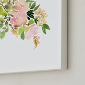 "Flora in Peach II" - Art Print in Peach by Yao Cheng Design - Frame Close-up