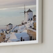 "Santorini" - Art Print in sunset by Qing Ji - Frame Close-up