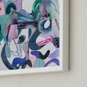 "Pinks and Greens" - Art Print in Blush Pink by Erin McCluskey Wheeler - Frame Close-up
